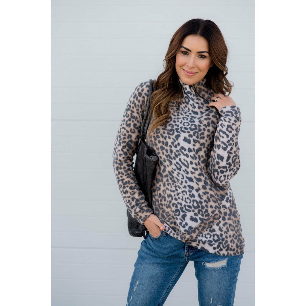 Wild Safari Leopard Wrapped Pullover - Betsey's Boutique Shop