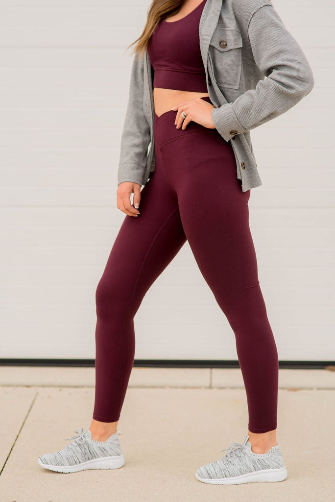 Criss Cross Waist Leggings - Betsey's Boutique Shop -