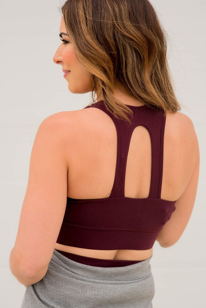 Cut Out Back Cropped Active Top - Betsey's Boutique Shop -