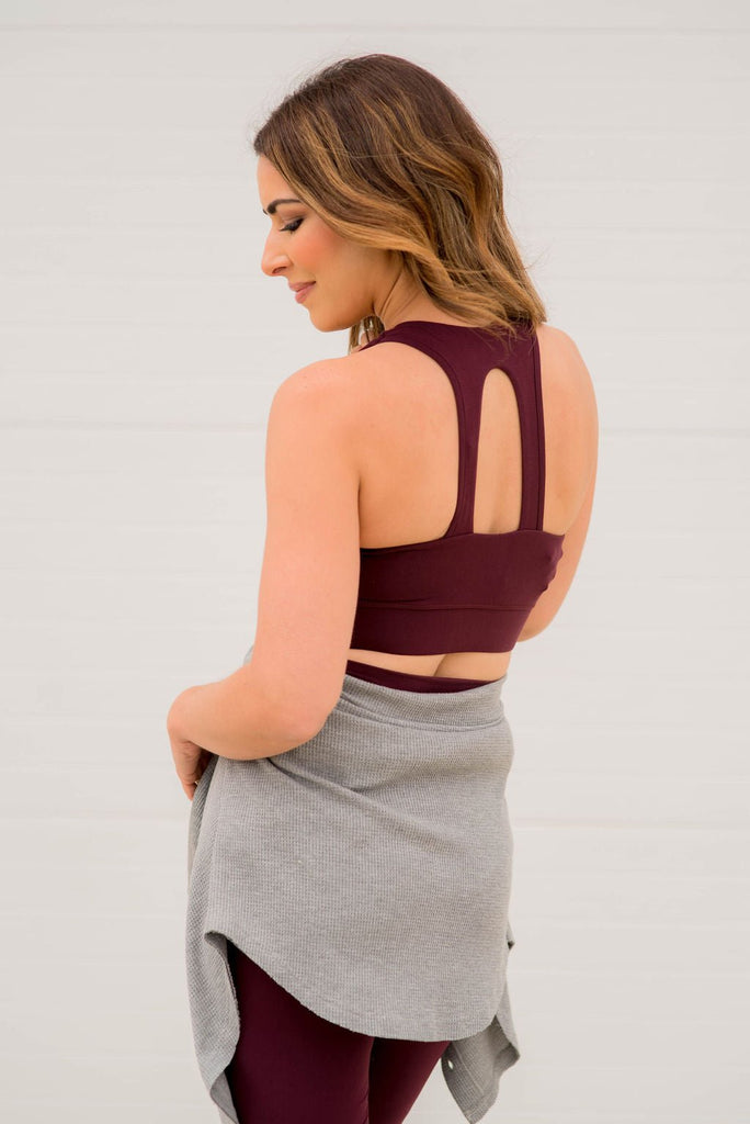 Cut Out Back Cropped Active Top - Betsey's Boutique Shop -