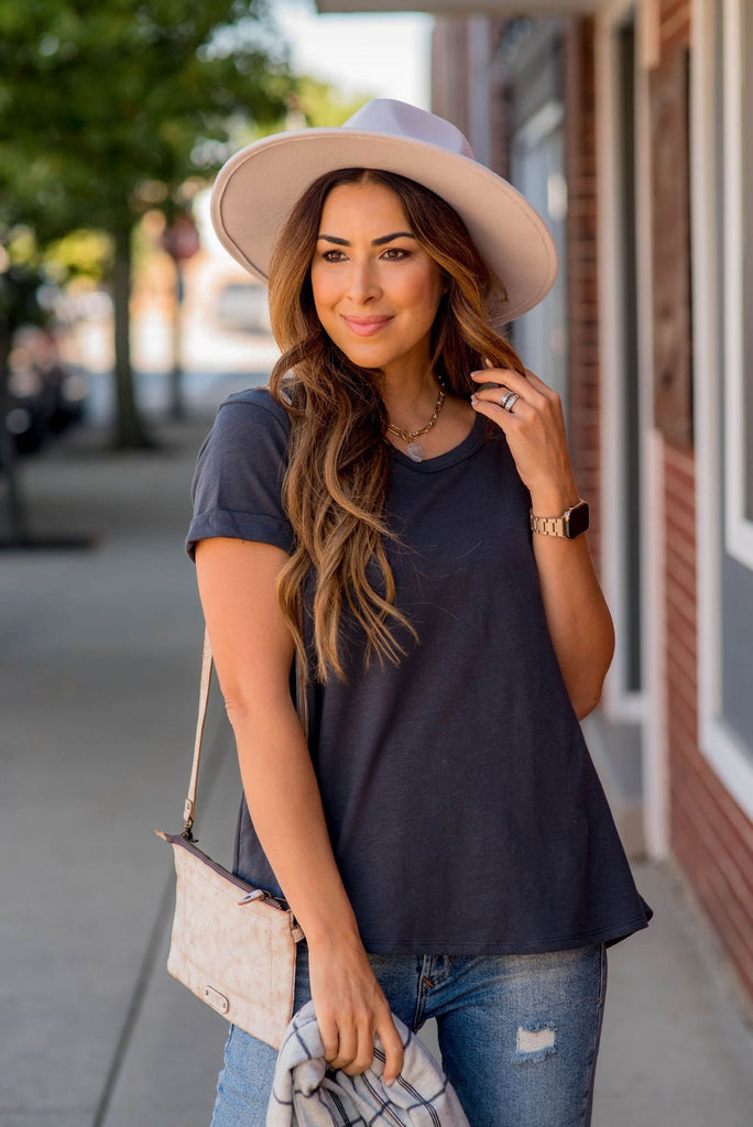 Cuffed Relaxed Swing Tee - Betsey's Boutique Shop