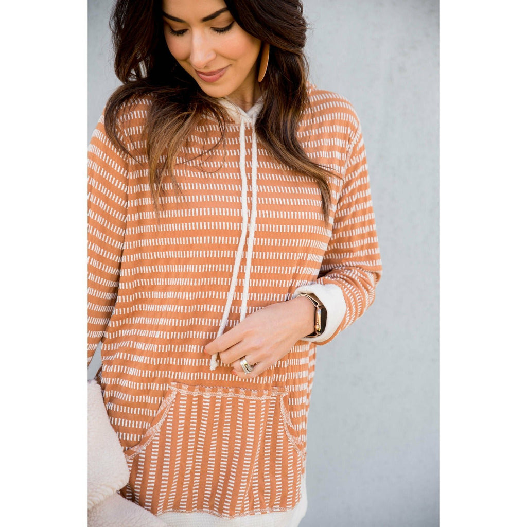 Double Striped Hoodie - Betsey's Boutique Shop