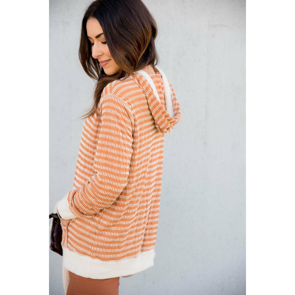 Double Striped Hoodie - Betsey's Boutique Shop