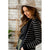 Ribbed Trim Striped Tunic Cardigan - Betsey's Boutique Shop - Coats & Jackets