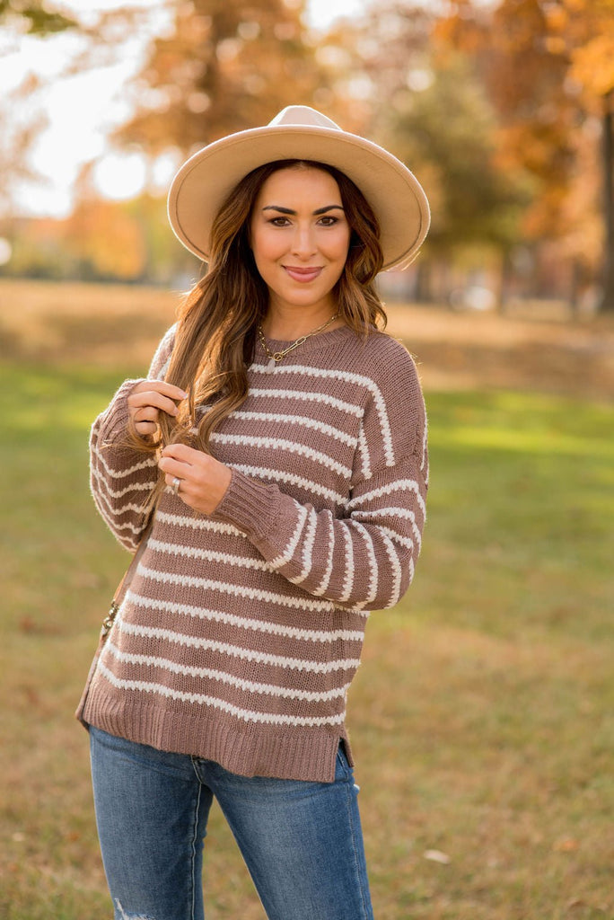 Zig Zag Striped Sweater - Betsey's Boutique Shop -