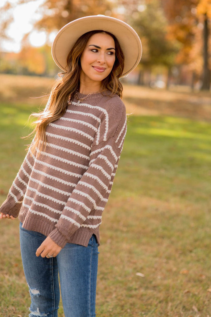 Zig Zag Striped Sweater - Betsey's Boutique Shop -