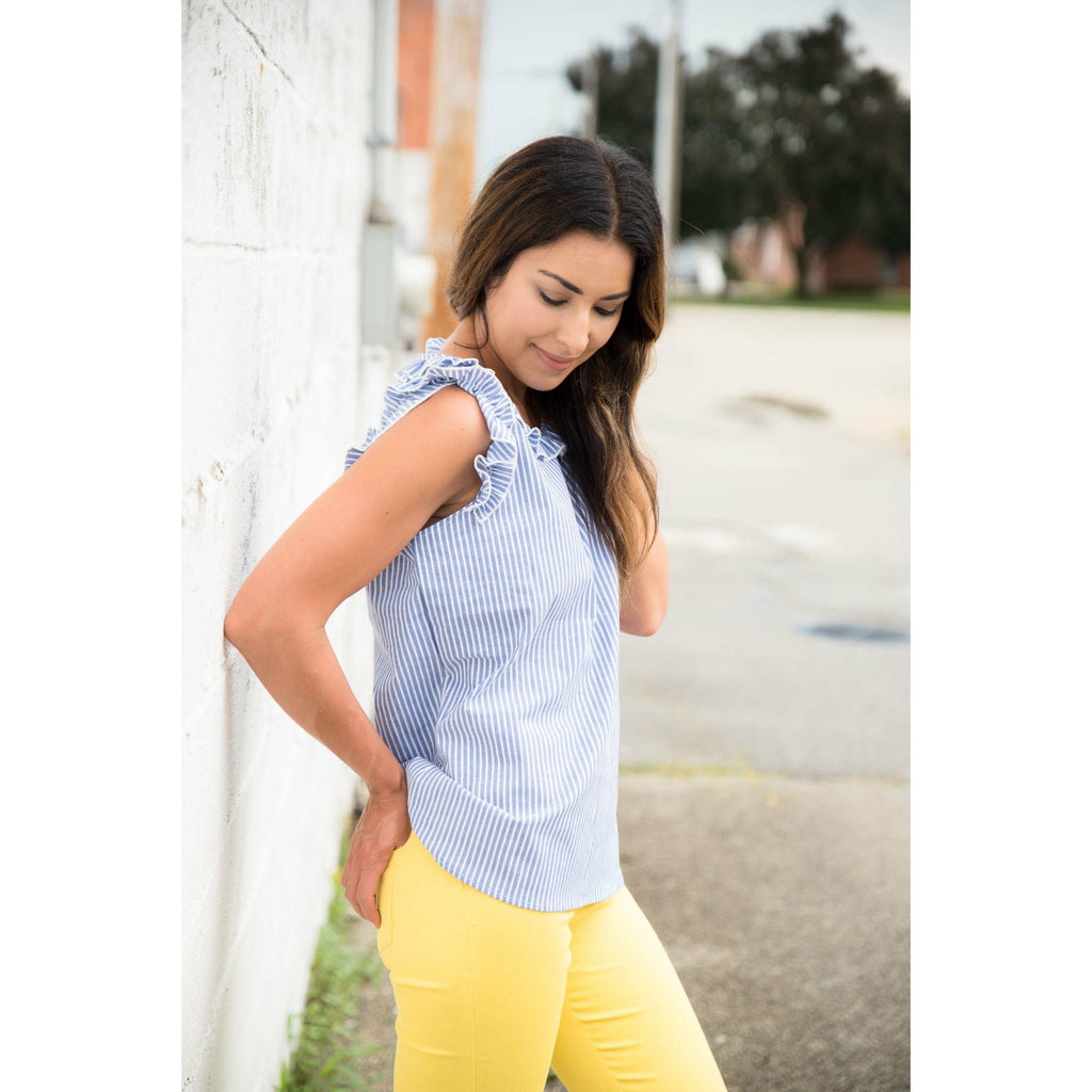 Ruffle Neckline Tank - Betsey's Boutique Shop