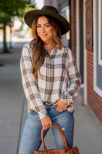 Triple Plaid Button Up - Betsey's Boutique Shop