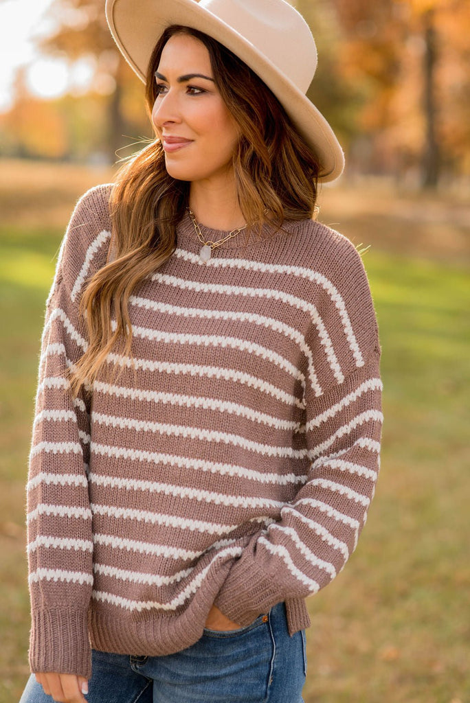 Zig Zag Striped Sweater - Betsey's Boutique Shop -