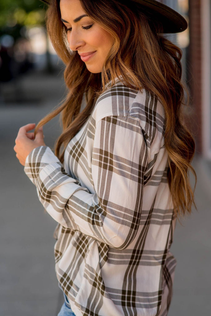 Triple Plaid Button Up - Betsey's Boutique Shop