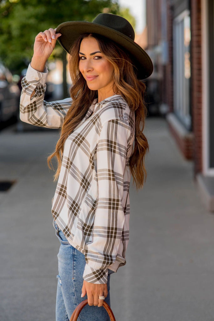 Triple Plaid Button Up - Betsey's Boutique Shop