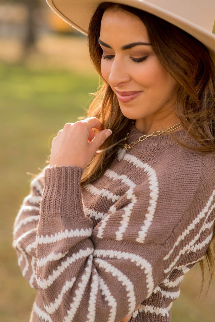 Zig Zag Striped Sweater - Betsey's Boutique Shop -