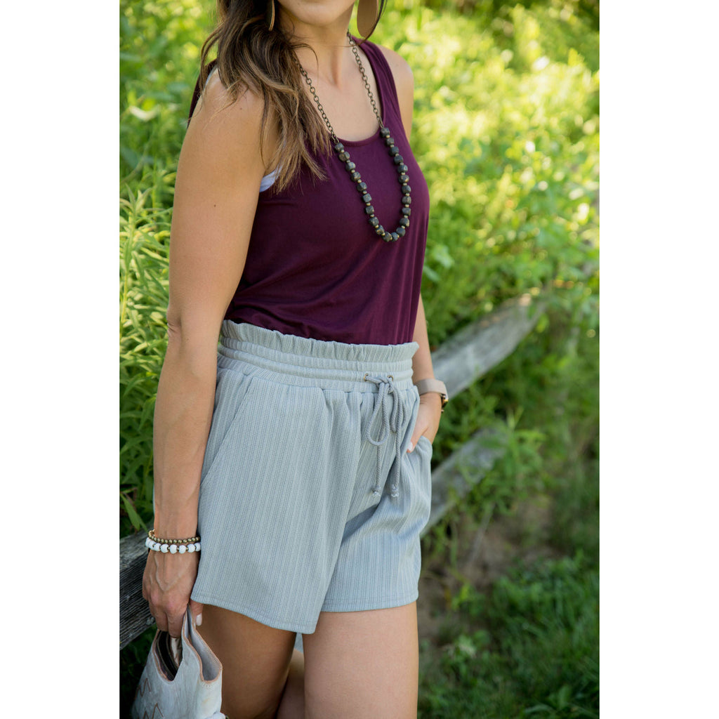 Striped Basic Shorts - Betsey's Boutique Shop