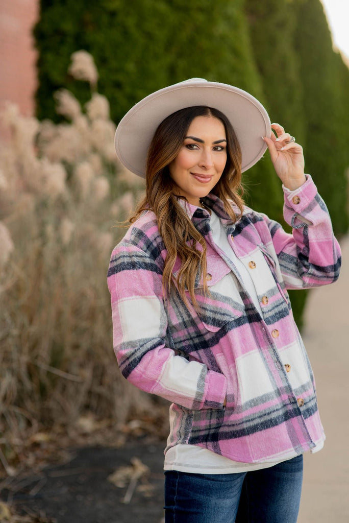 Glamorous Plaid Shacket - Betsey's Boutique Shop -