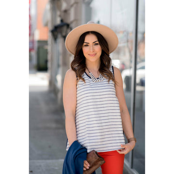 Striped Front Tank - Betsey's Boutique Shop