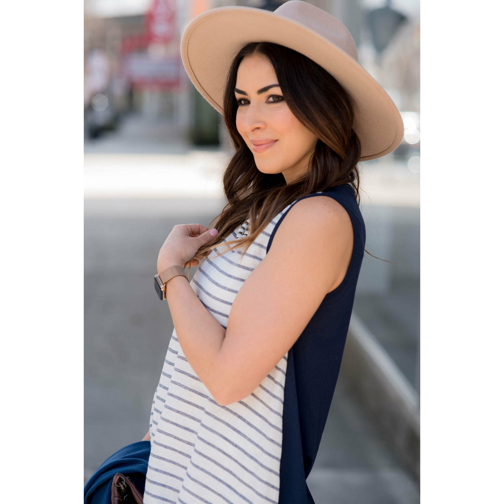 Striped Front Tank - Betsey's Boutique Shop