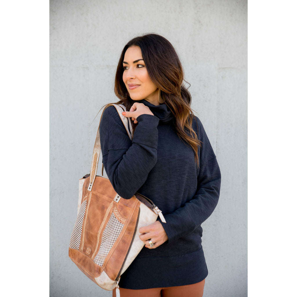 Marled Cowl Neck Sweatshirt - Betsey's Boutique Shop