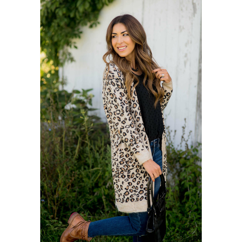 Safari Super Soft Leopard Tunic Cardigan - Betsey's Boutique Shop