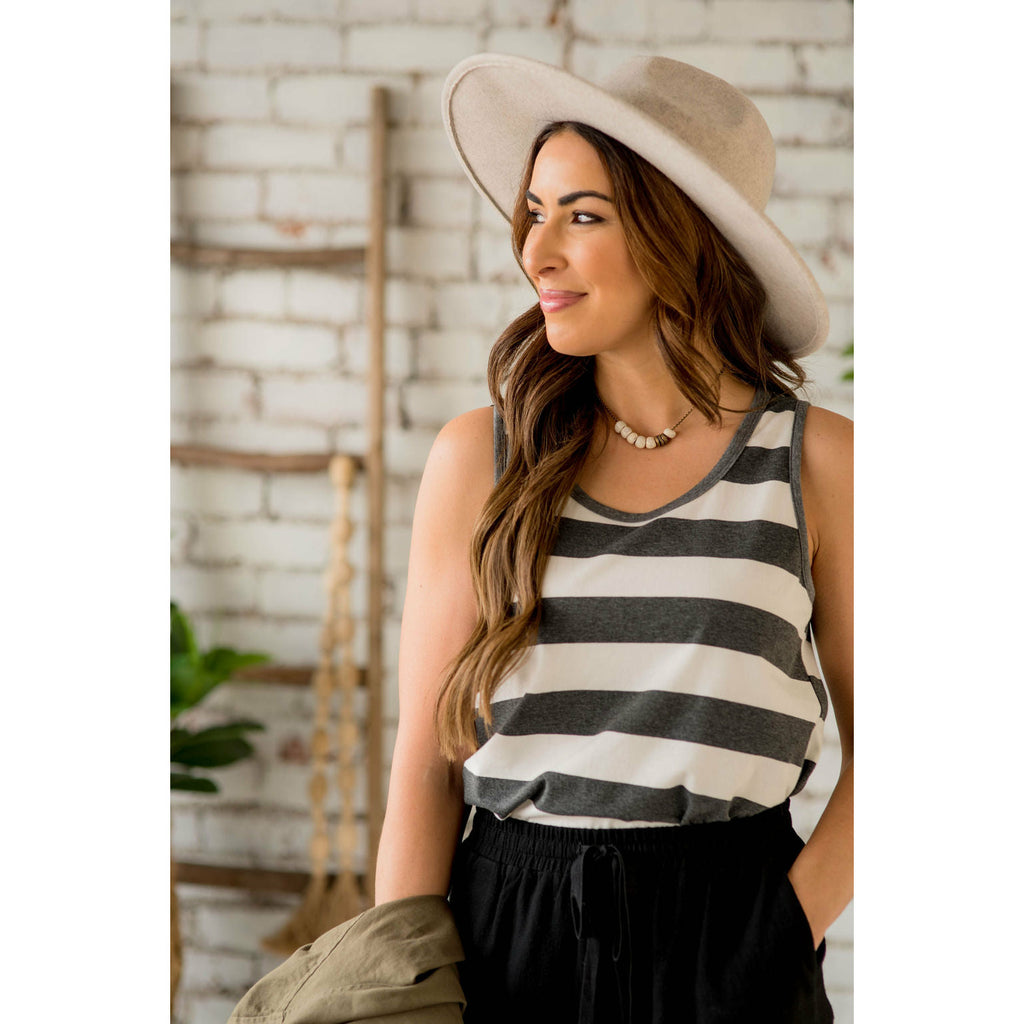 Large Stripe Tank - Betsey's Boutique Shop