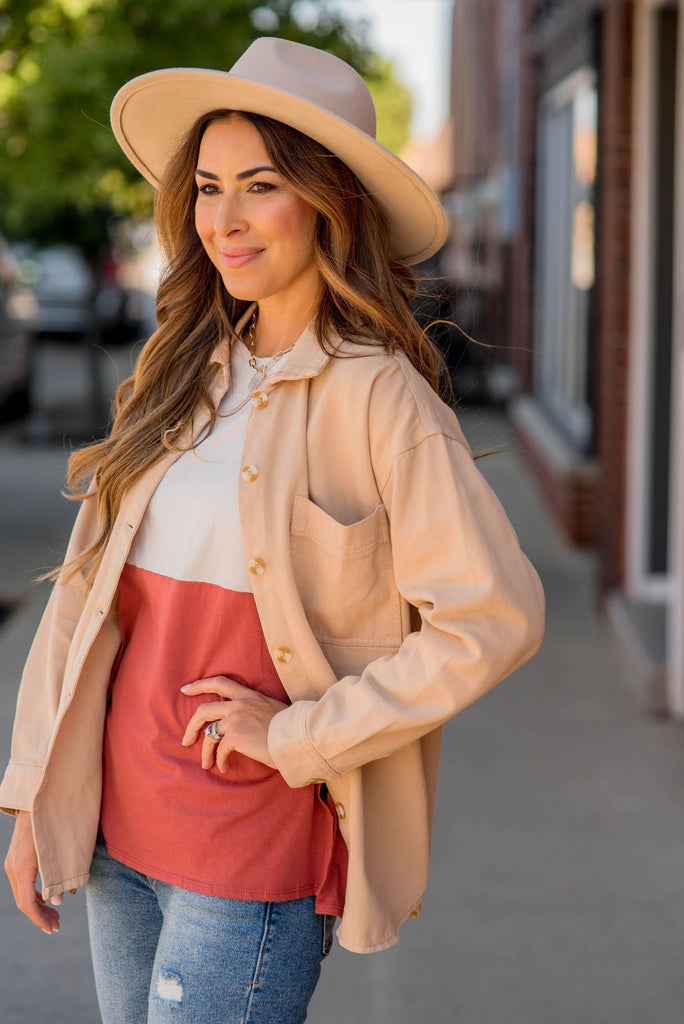 Neutral Basic Shacket - Betsey's Boutique Shop