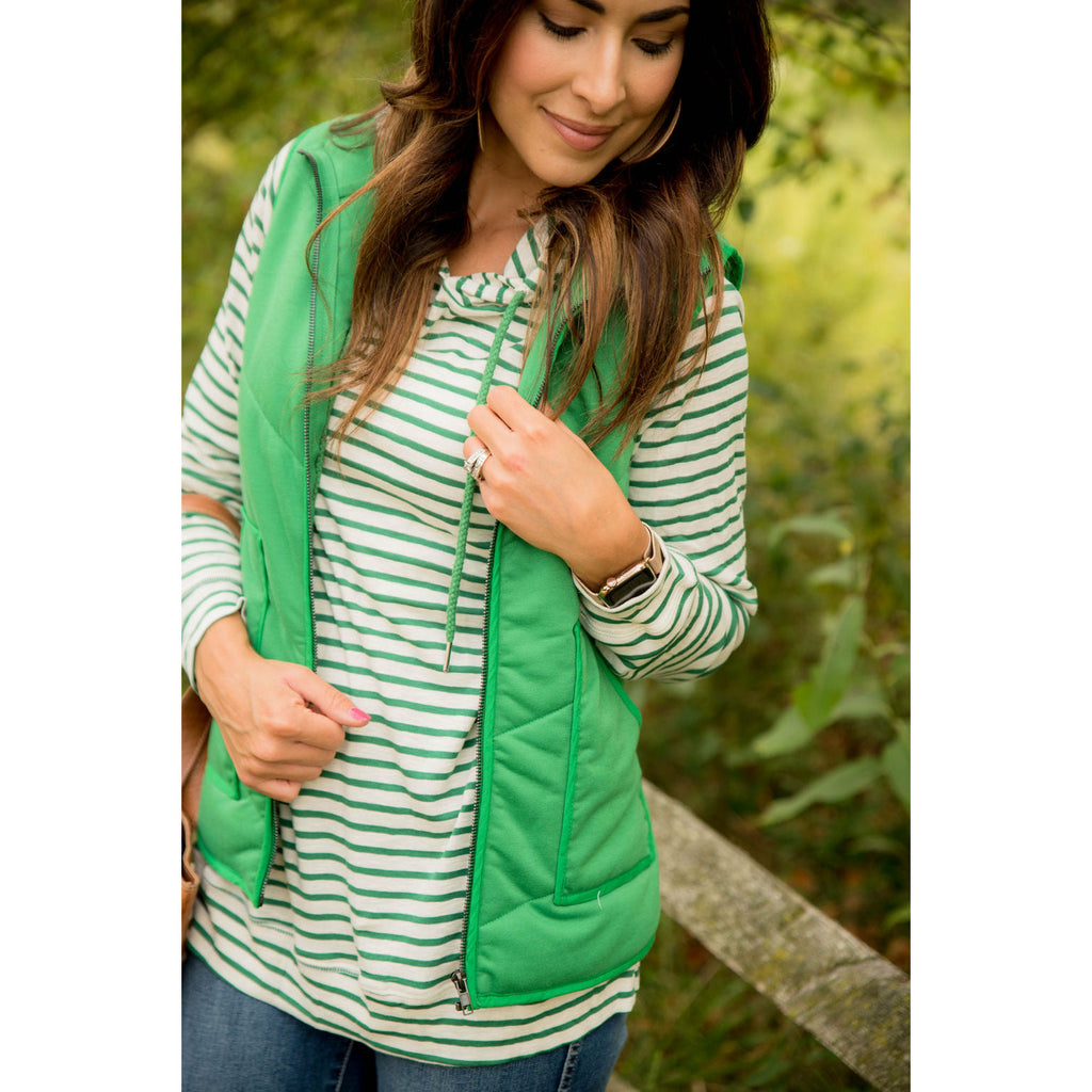 Striped Lightweight Game Day Hoodie - Betsey's Boutique Shop