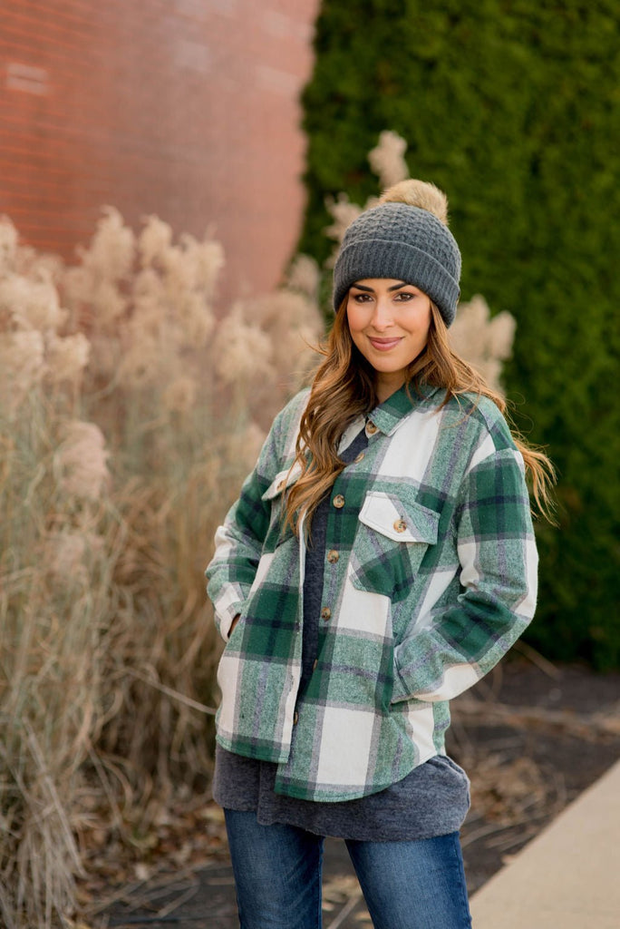 Two Pocket Large Plaid Shacket - Betsey's Boutique Shop