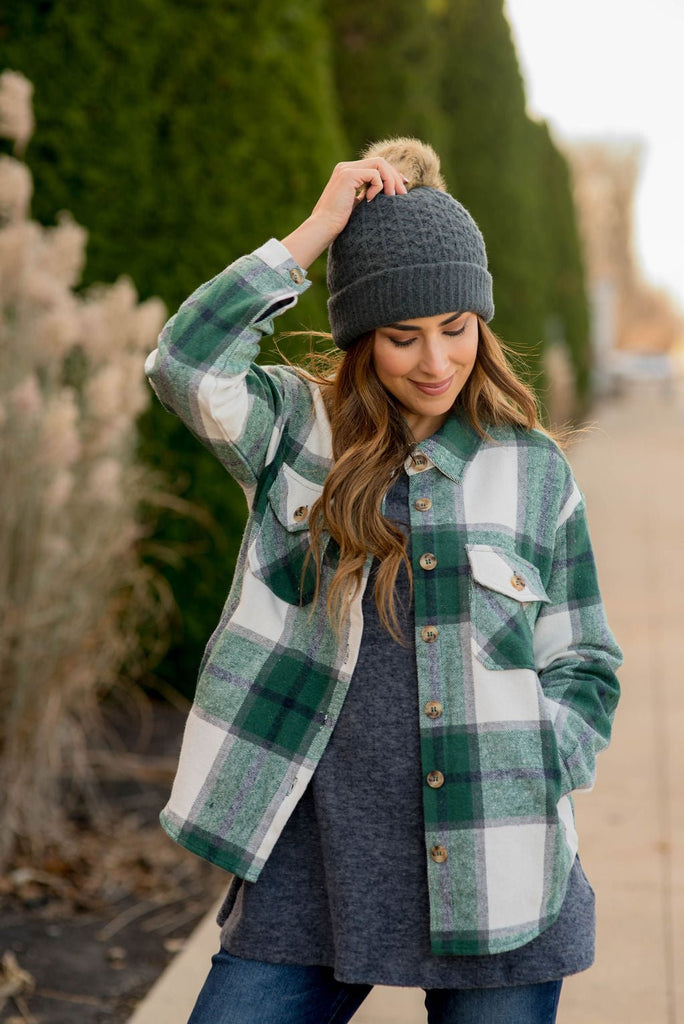 Two Pocket Large Plaid Shacket - Betsey's Boutique Shop