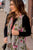 Grey Floral Striped Kimono - Betsey's Boutique Shop - Coats & Jackets