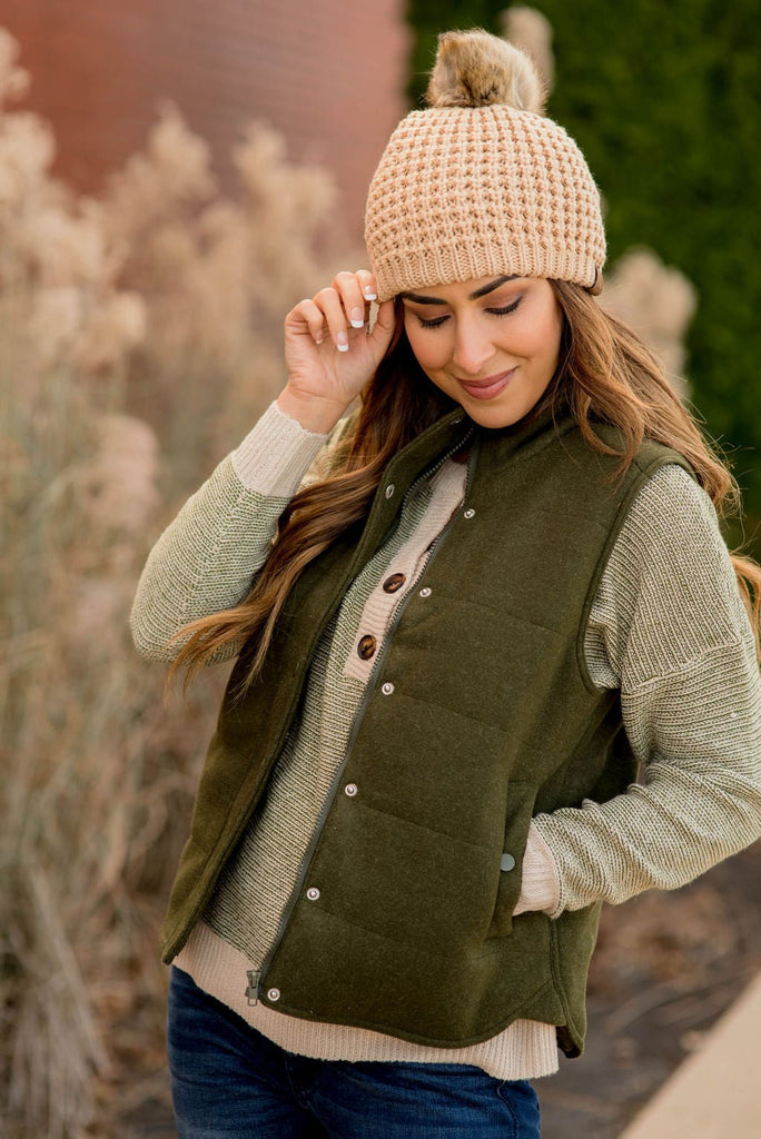 Textured Puffer Vest - Betsey's Boutique Shop -