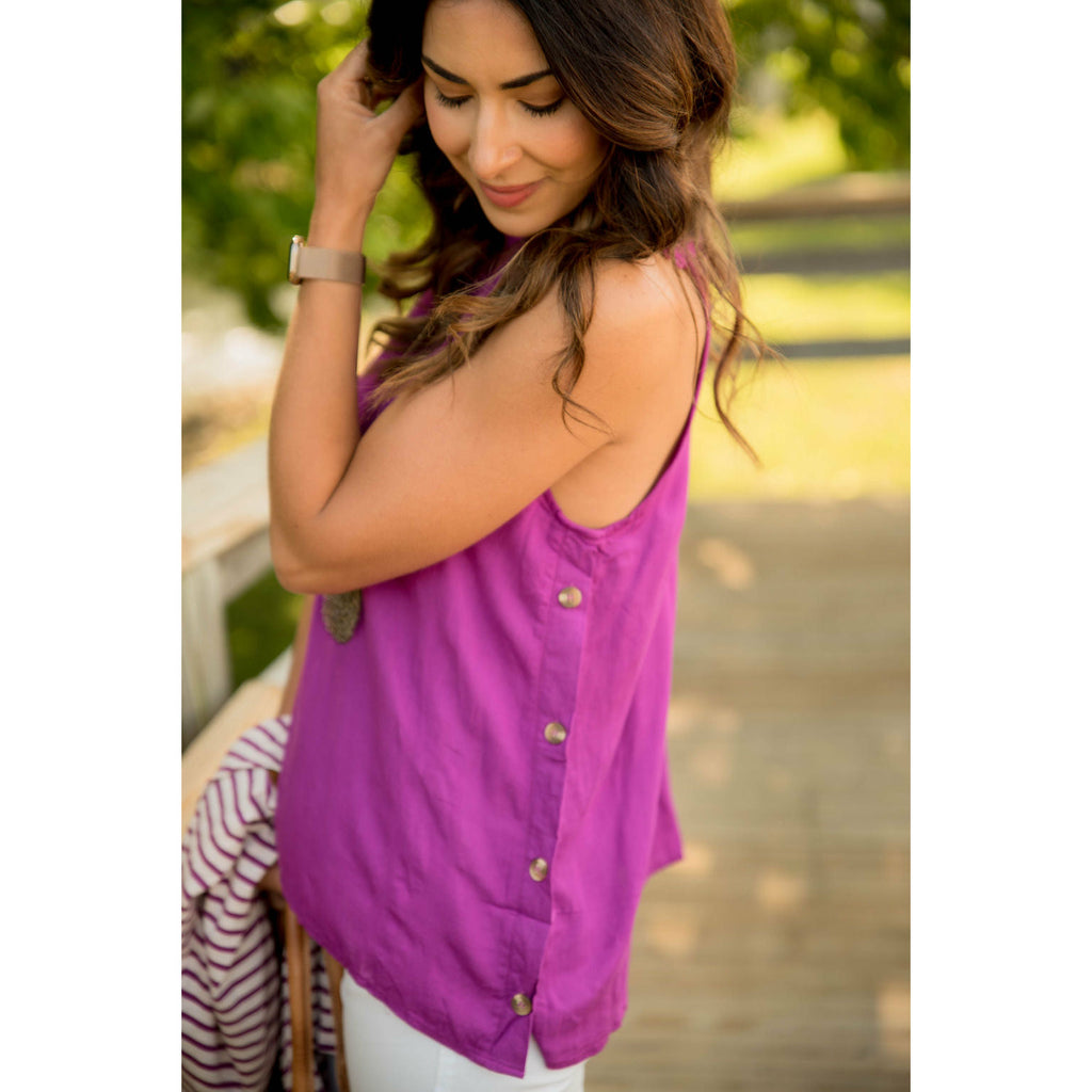 Orchid Side Button Tank - Betsey's Boutique Shop