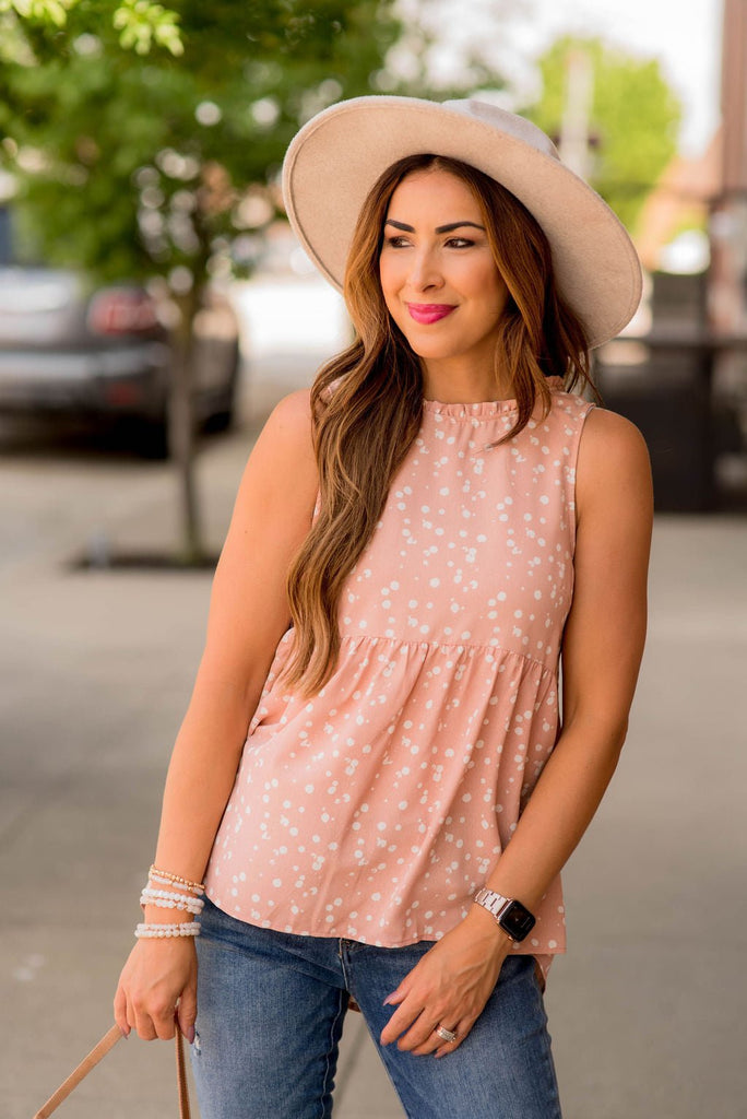 Paint Splatter Peplum Tank - Betsey's Boutique Shop