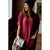 Relaxed Pocket Tunic Blouse - Burgundy
