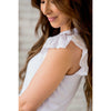 Ribbed Eyelet Trim Tank - Betsey's Boutique Shop - Shirts & Tops