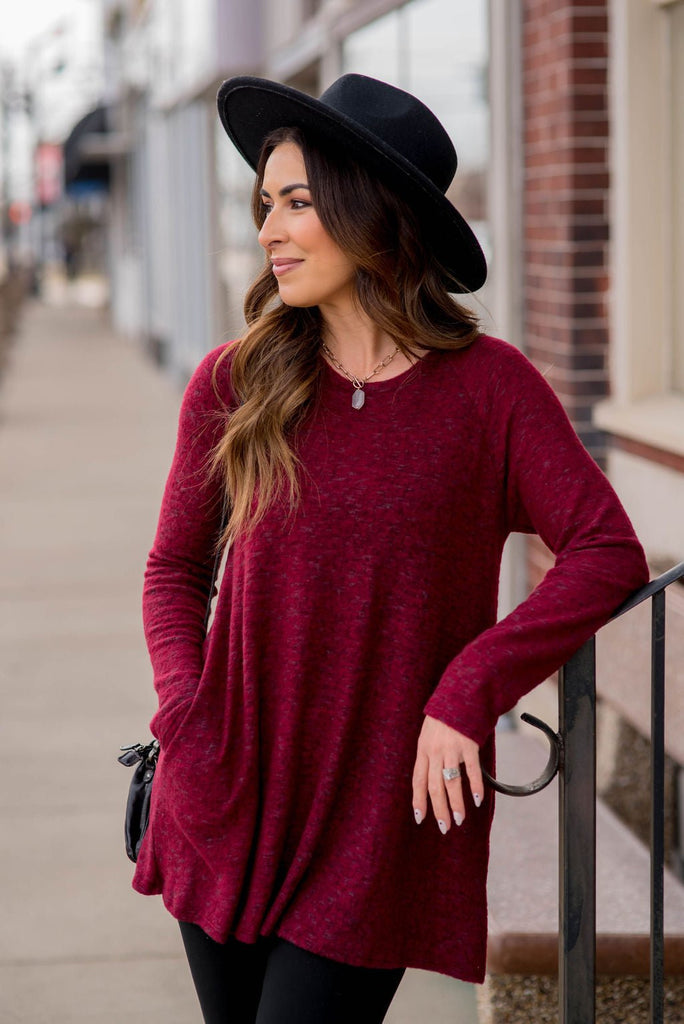 Heathered So Soft Tunic Tee - Betsey's Boutique Shop -