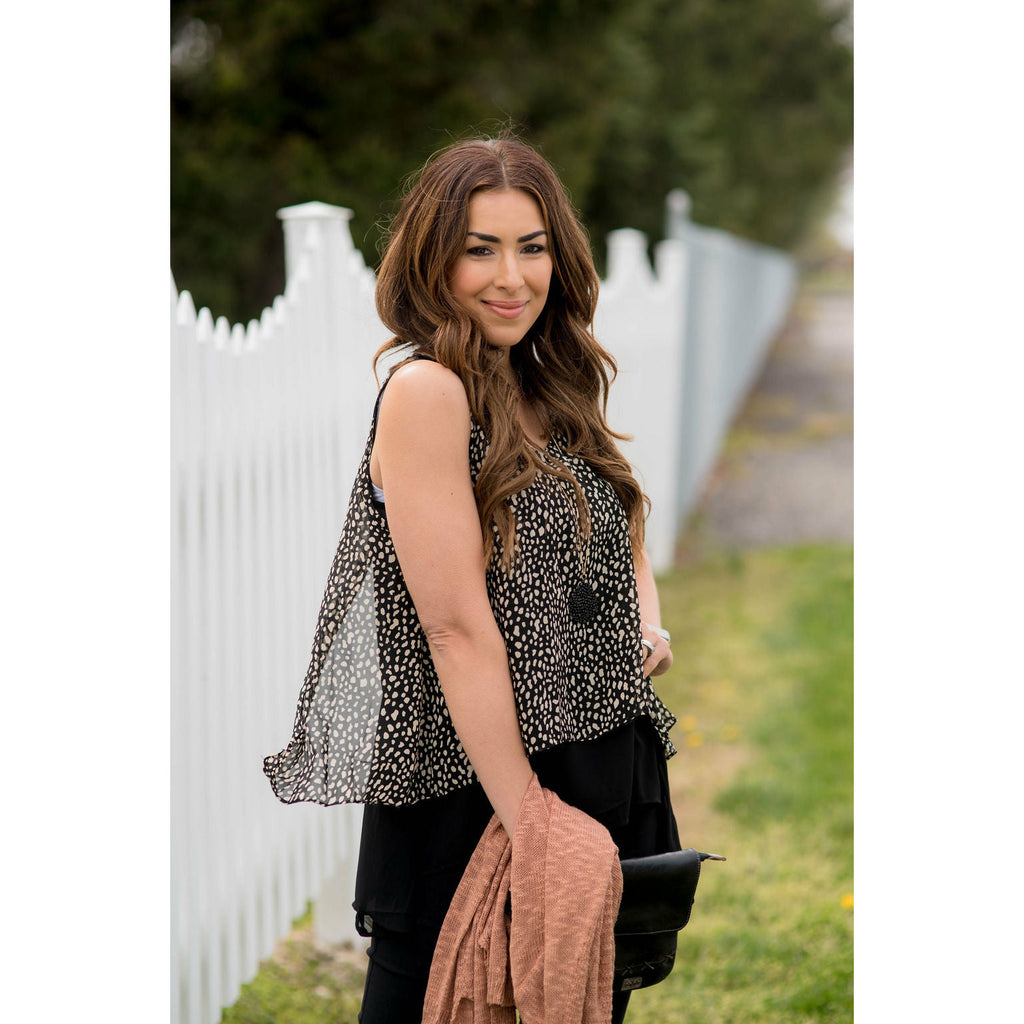 Speckled Layered Blouse Tank - Betsey's Boutique Shop