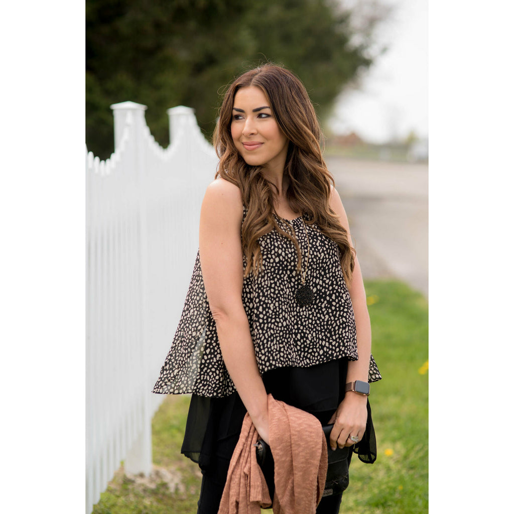 Speckled Layered Blouse Tank - Betsey's Boutique Shop