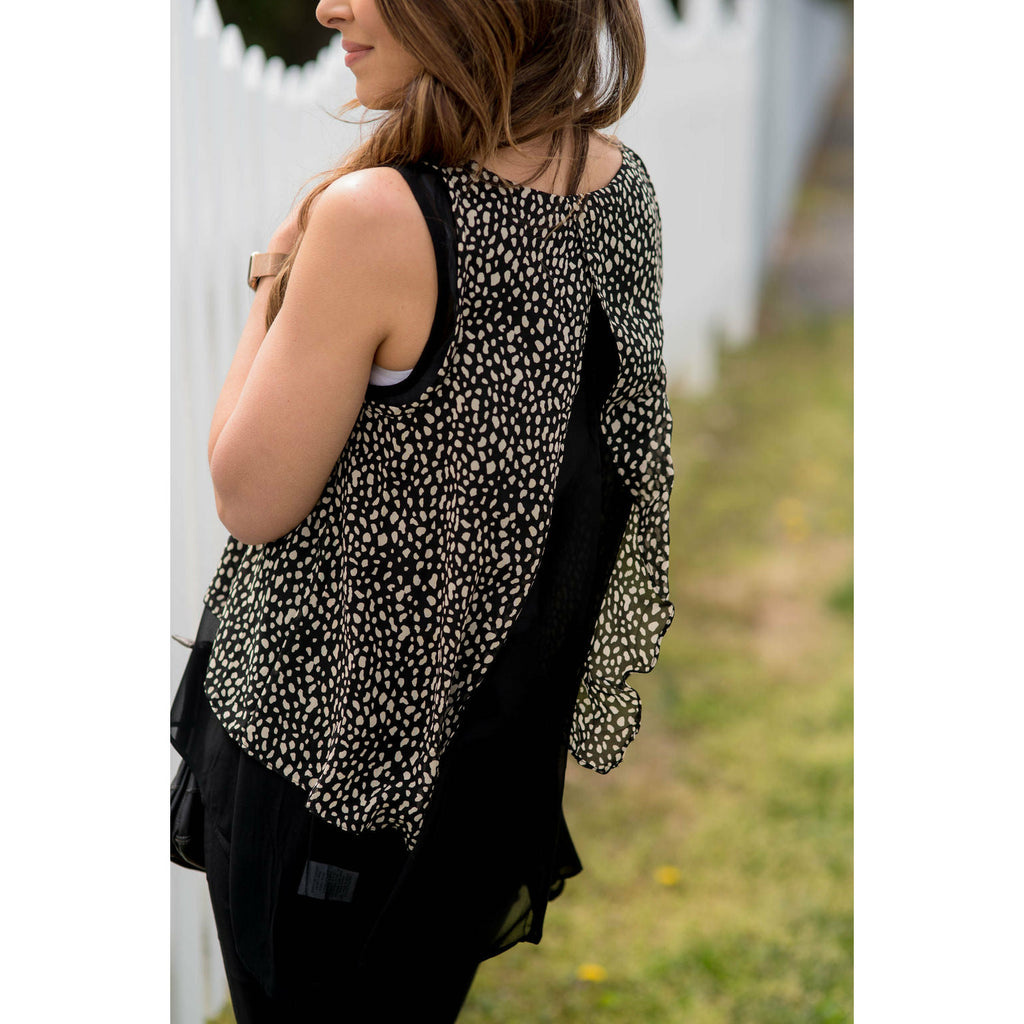 Speckled Layered Blouse Tank - Betsey's Boutique Shop