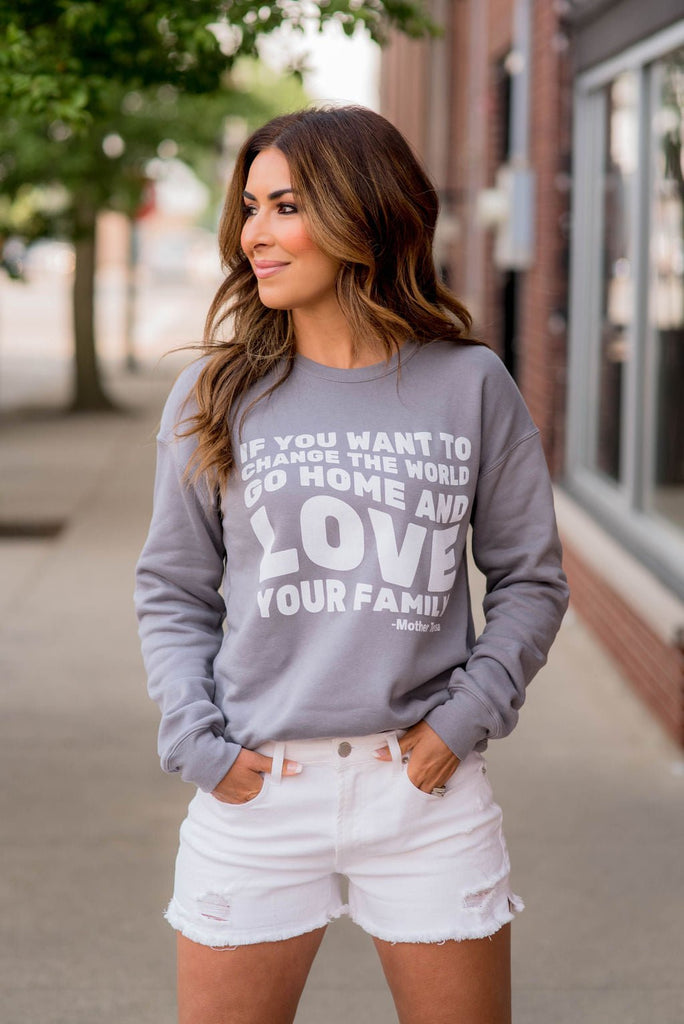 Love Your Family Graphic Crewneck - Betsey's Boutique Shop -