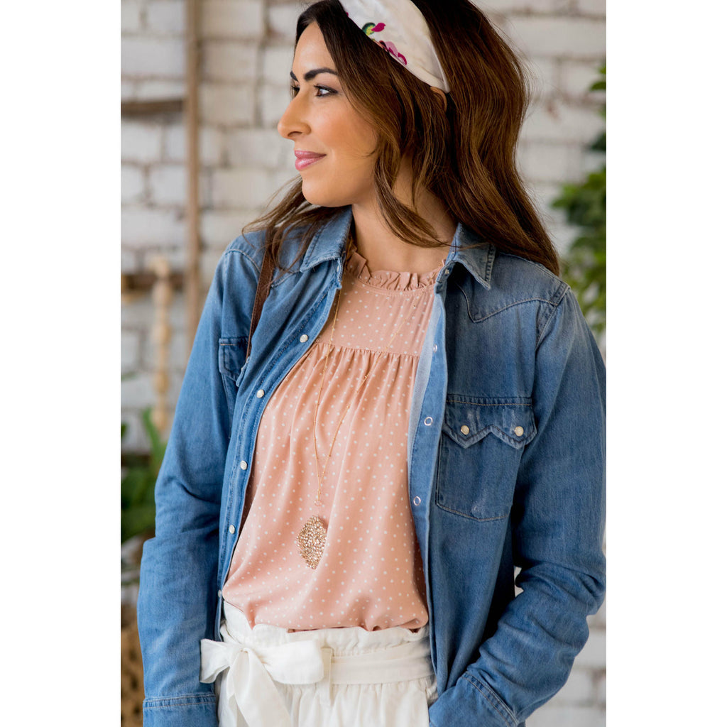 Ombre Denim Button Up - Betsey's Boutique Shop