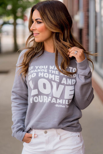 Love Your Family Graphic Crewneck - Betsey's Boutique Shop -