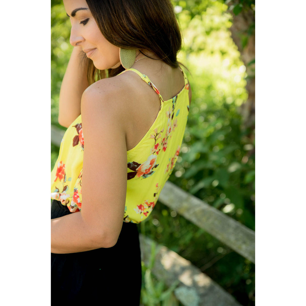 Floral Halter Tank - Betsey's Boutique Shop