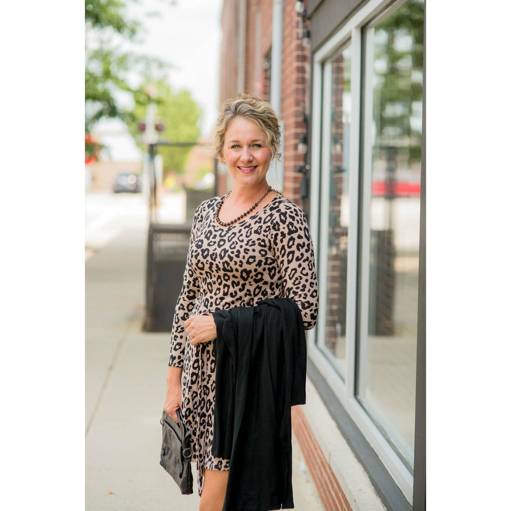 Cheetah Tie Dress - Betsey's Boutique Shop