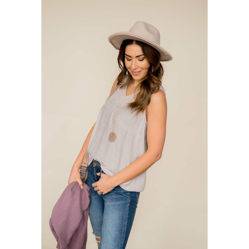 Ruched Tissue V-Neck Tank - Betsey's Boutique Shop