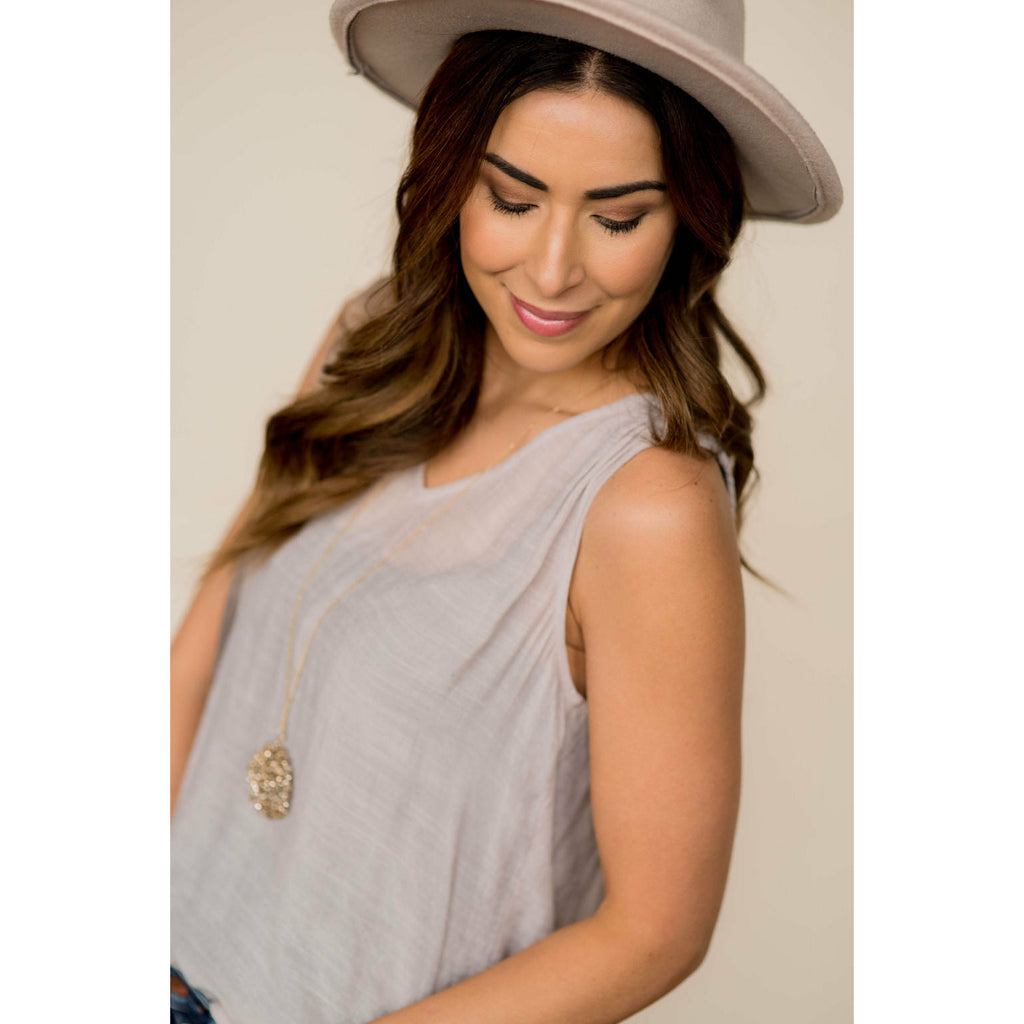 Ruched Tissue V-Neck Tank - Betsey's Boutique Shop