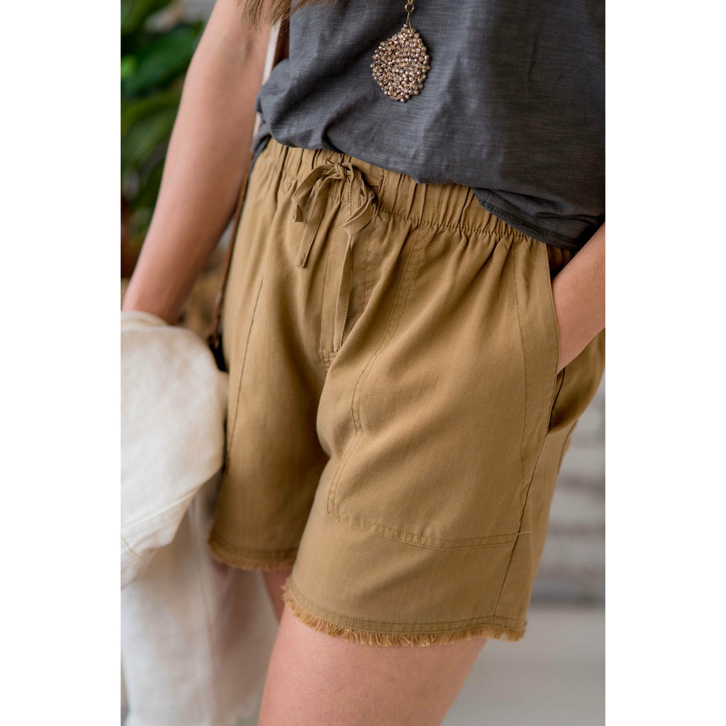 Relaxed Frayed Edge Shorts - Betsey's Boutique Shop