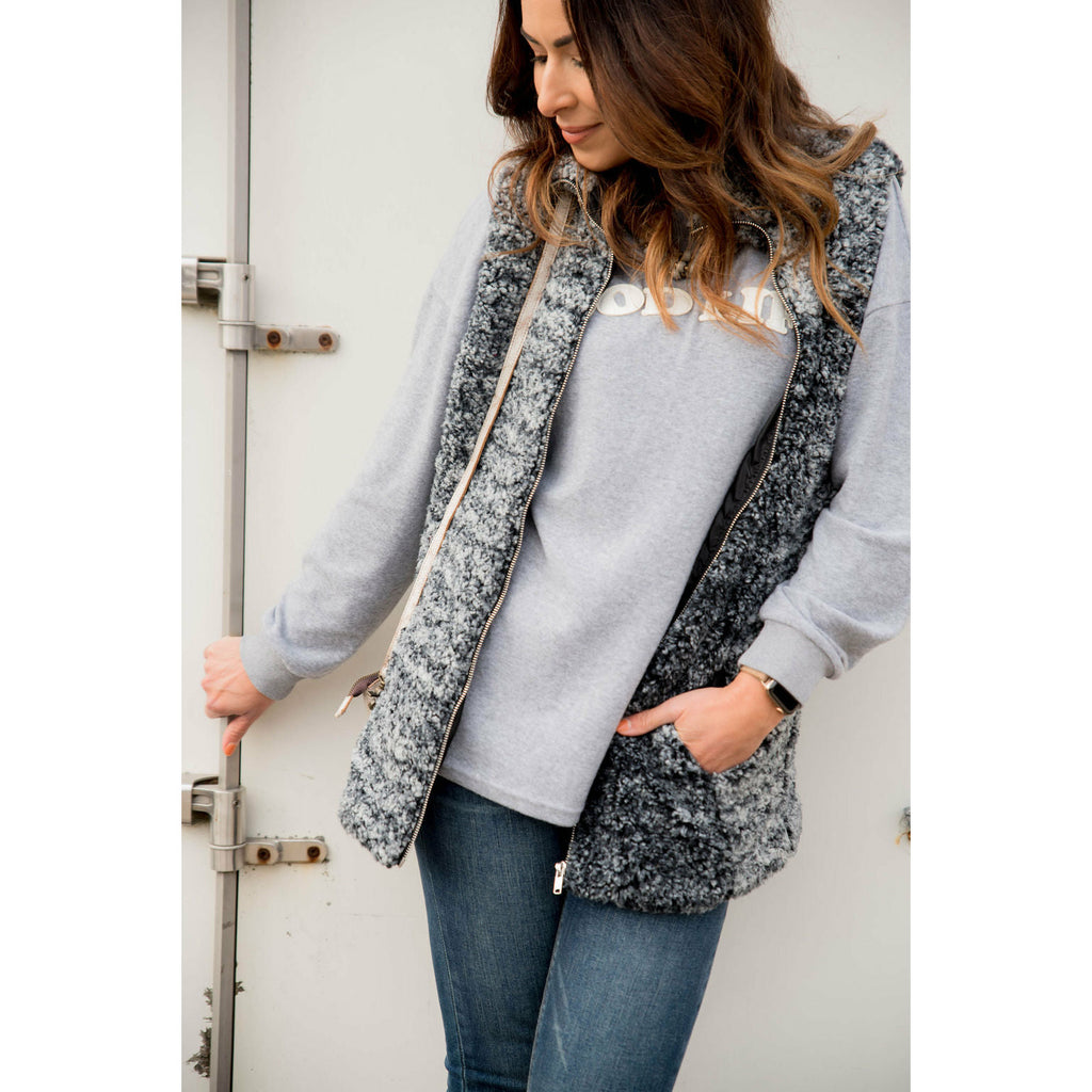 Hint of Color Sherpa Vest - Betsey's Boutique Shop