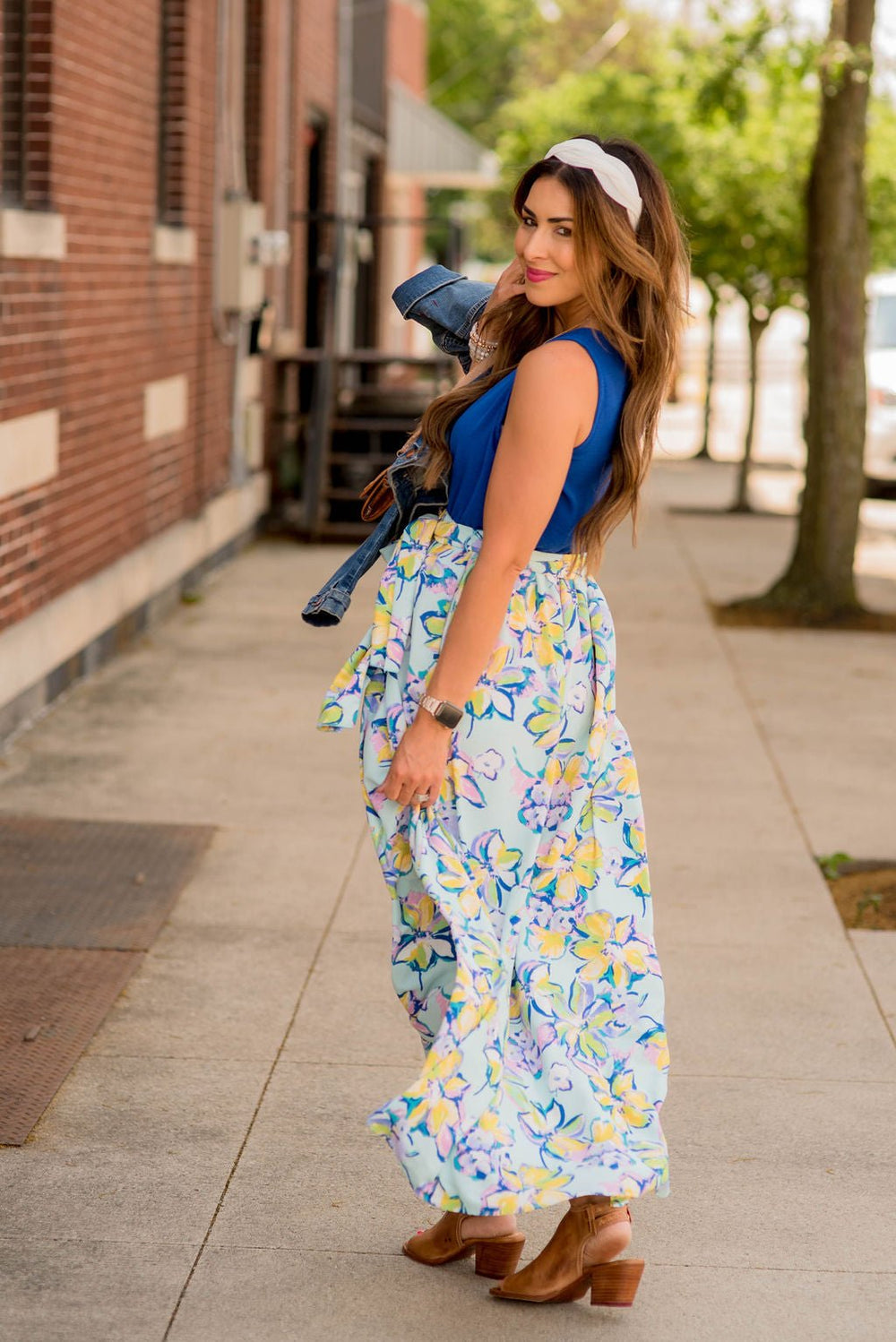 White top floral outlet bottom dress