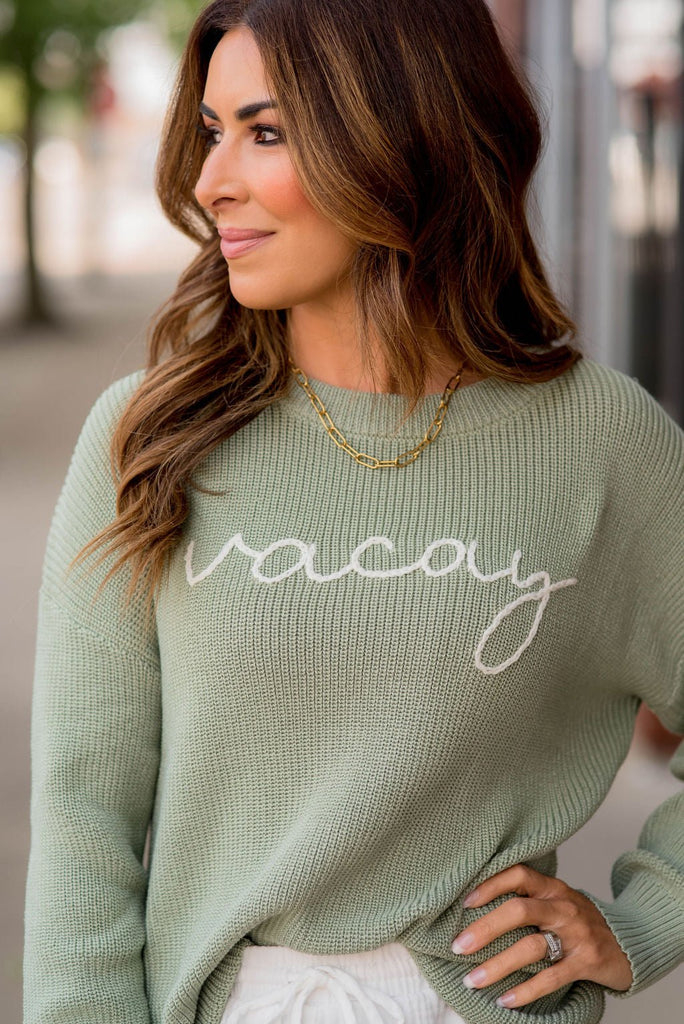 Vacay Stitched Sweater - Betsey's Boutique Shop -