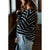 Sassy Side Zipper Striped Sweatshirt - Betsey's Boutique Shop
