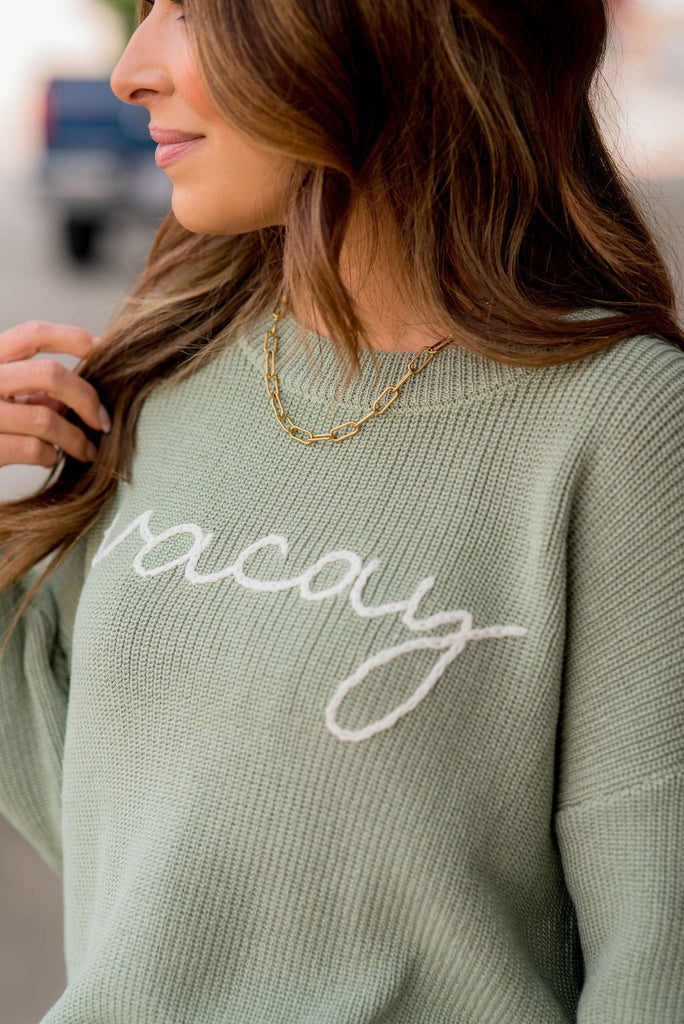 Vacay Stitched Sweater - Betsey's Boutique Shop -